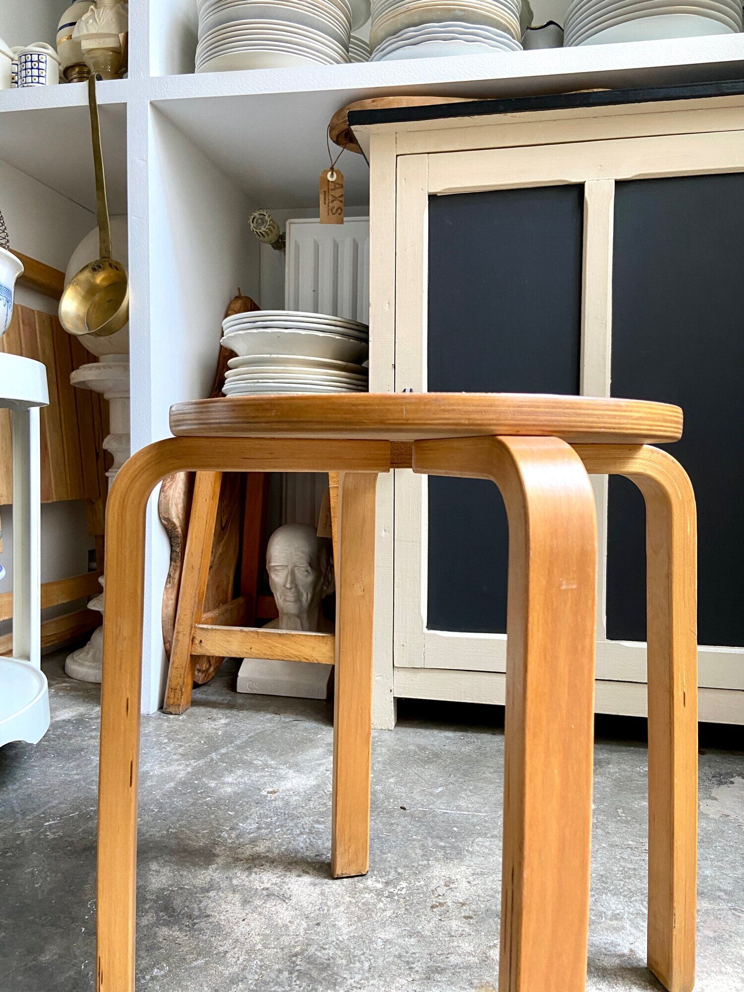 Light wood stool