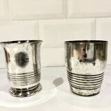 Art deco timbales in silver metal