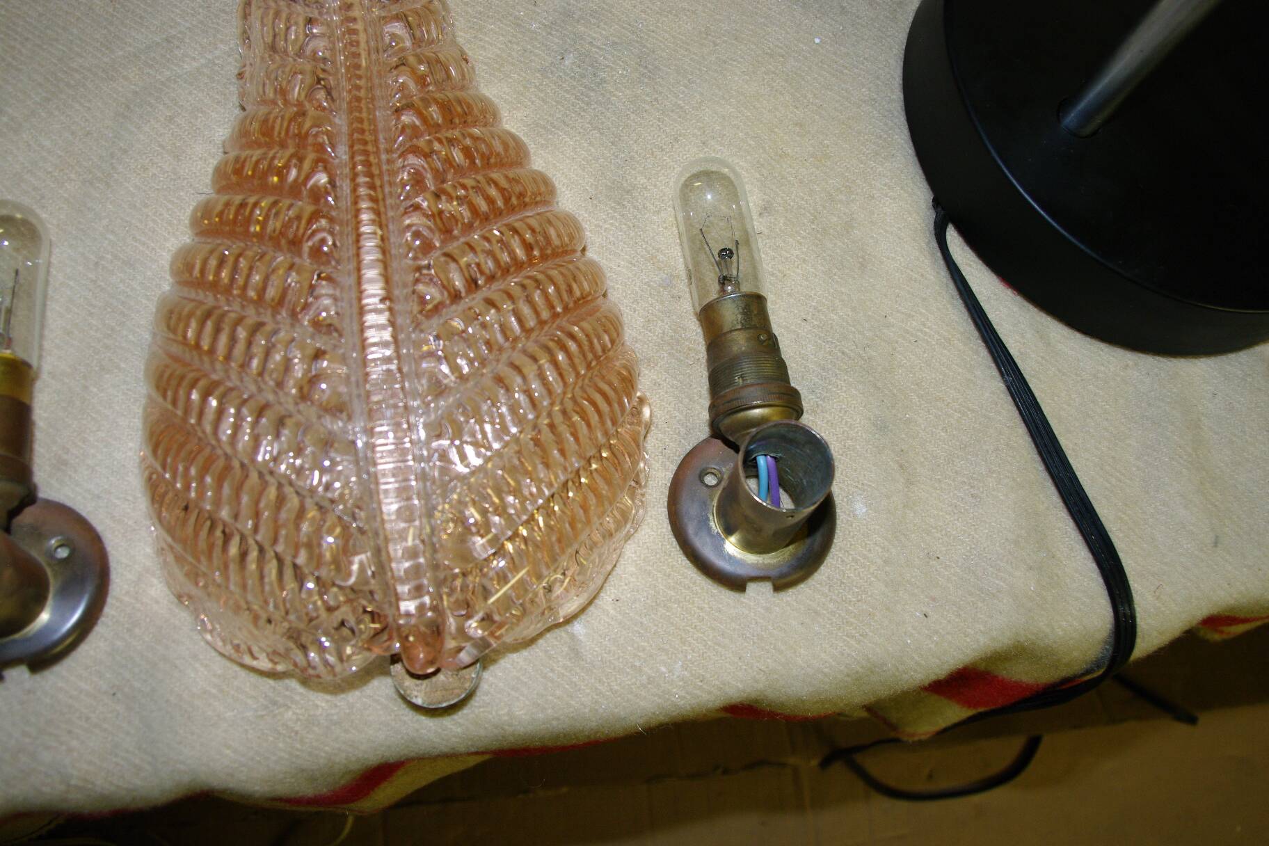 Pair of Murano glass wall lights by Toso & Barovier, 1960