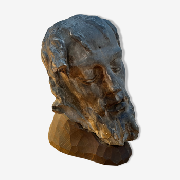 Sculpture representing a head of christ period late nineteenth century