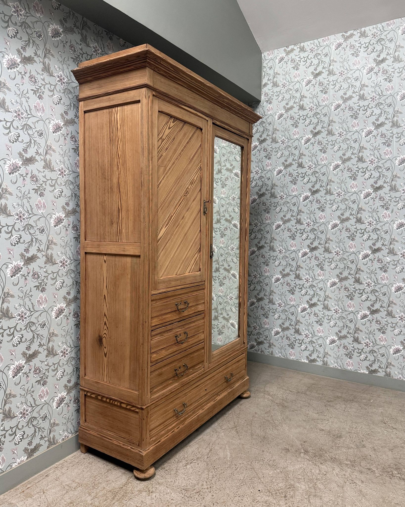 Large renovated country antique wardrobe
