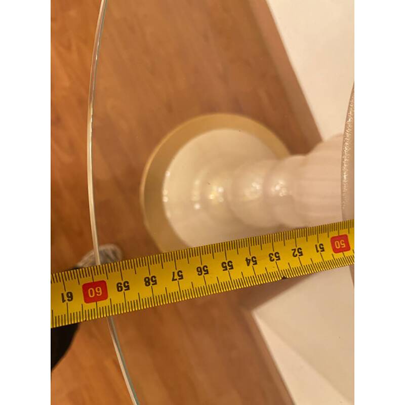 1990s Italian Venetian White and Gold Murano Glass Style Coffee Table