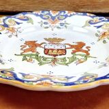 6 old Desvres Fourmaintraux Rouen dessert plates, Dinan model