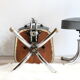 Pair of workshop chairs from the 50s in chrome steel and imitation leather