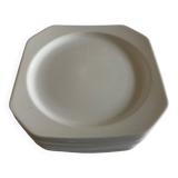 Set of 6 octagonal Scandinavian dinner plates 1970