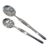 2 Christofle goldsmith mocha and coffee spoons, Duo model, 10 & 13.5cm