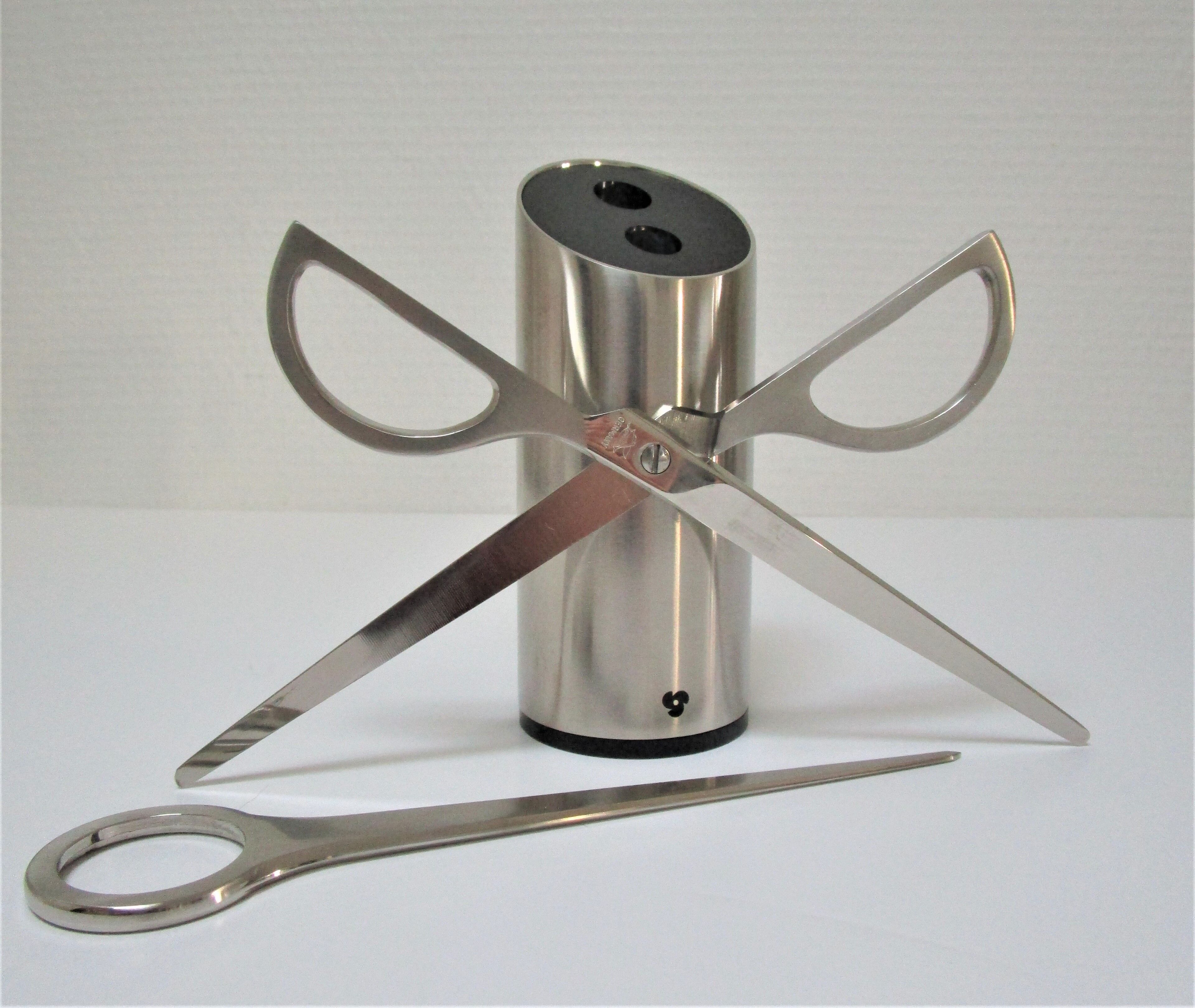 Stainless steel office set by Lerche Germany design 70s