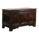 Large antique panelled English oak chest from the 18th century
