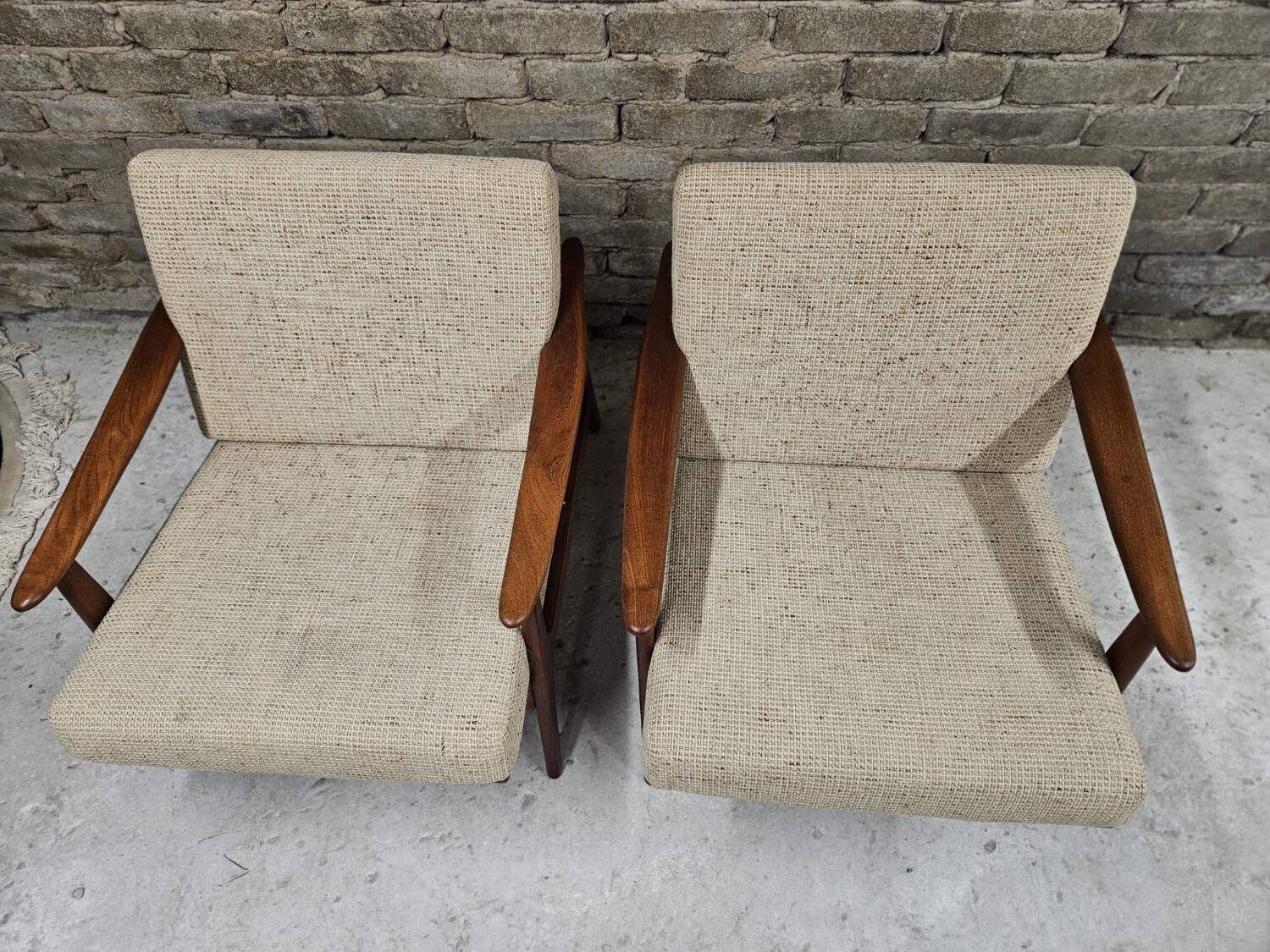 Pair of Scandinavian Danish teak armchairs 1960