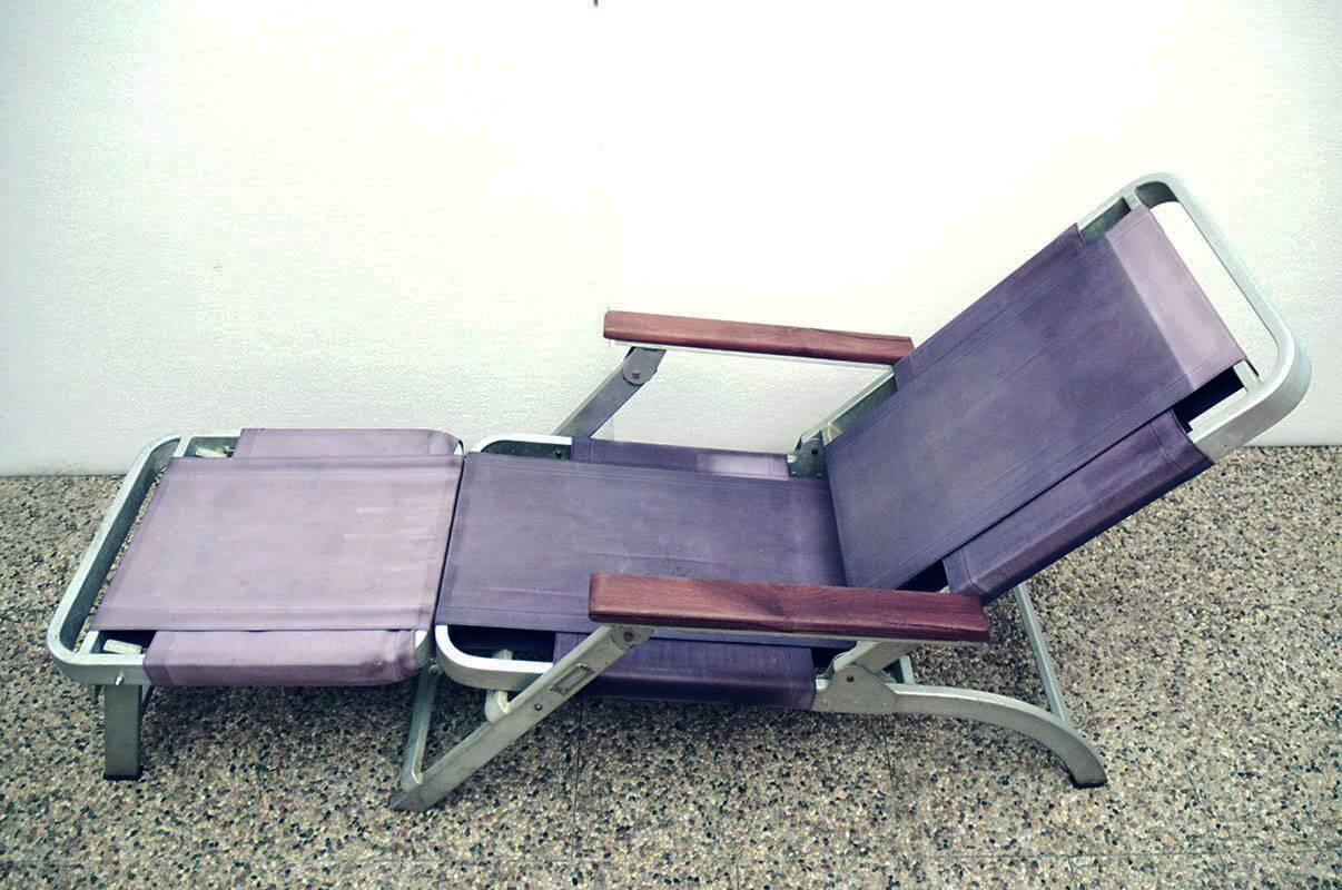 Rare deck chair from Transatlantico Michelangelo 1965