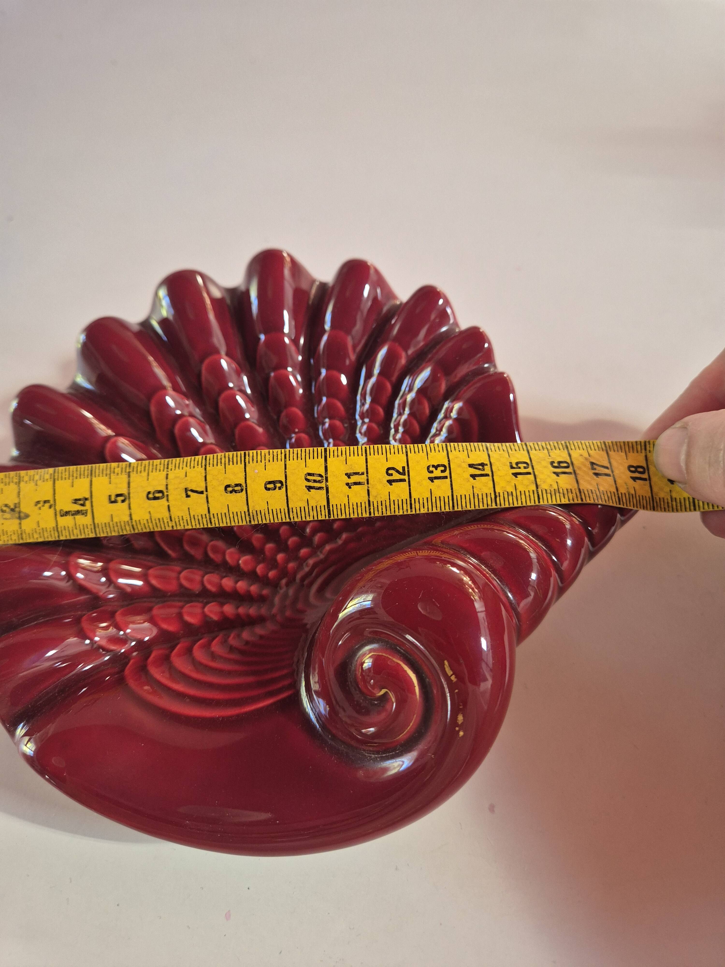 Vallauris red burgundy shell ashtray pocket emptier from the 60s