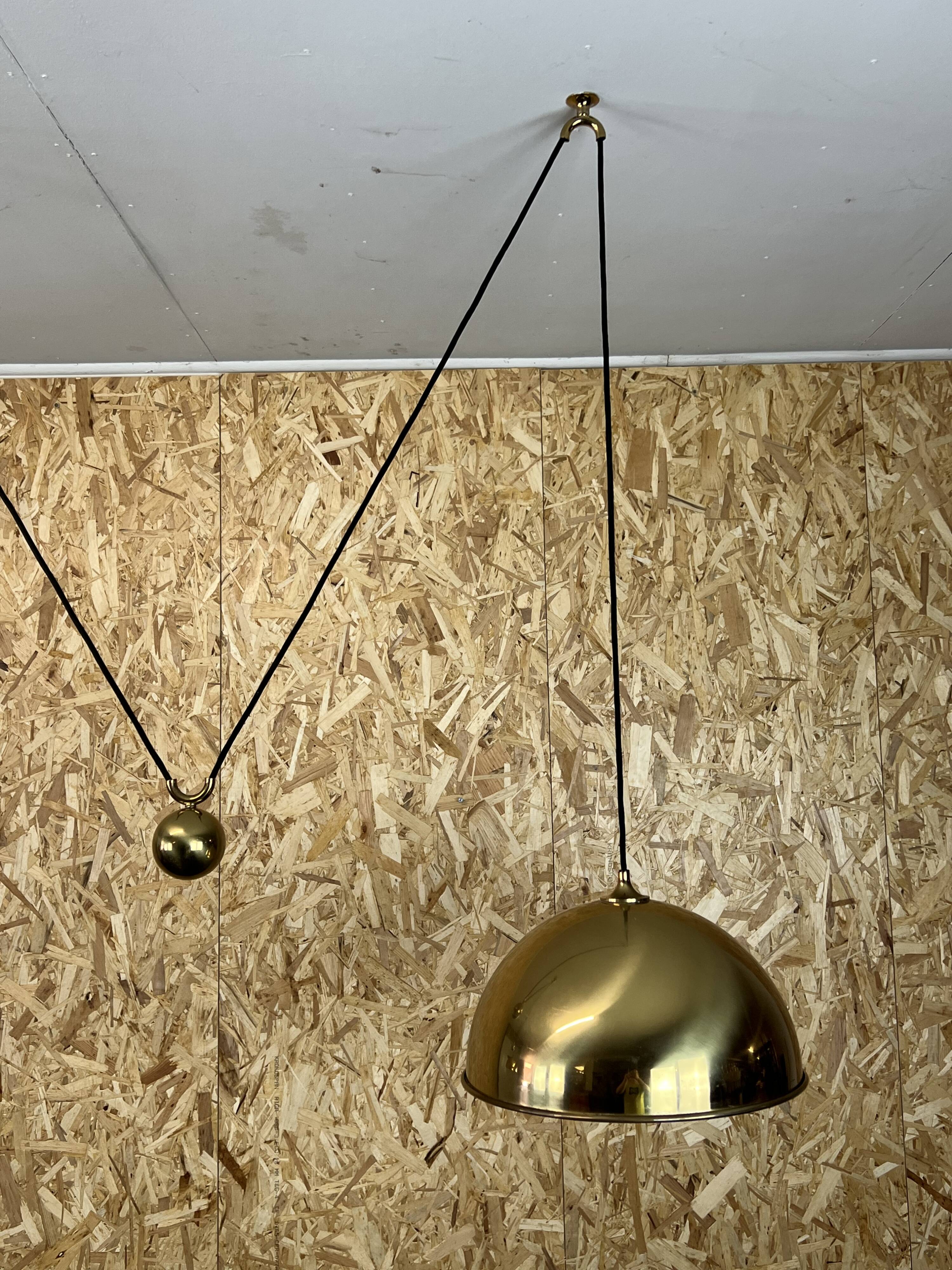 60s 70s florian schulz vintage double counterbalance brass design pendant lamp