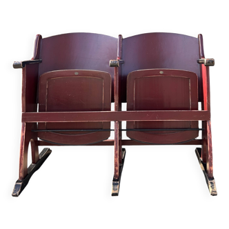 Old wooden cinema seat