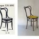 Deux chaises KOHN N°55 de Ca. 1900 cannées, teinte acajou américain.