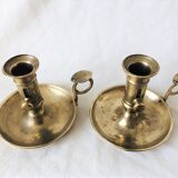 Duo candlesticks in brass