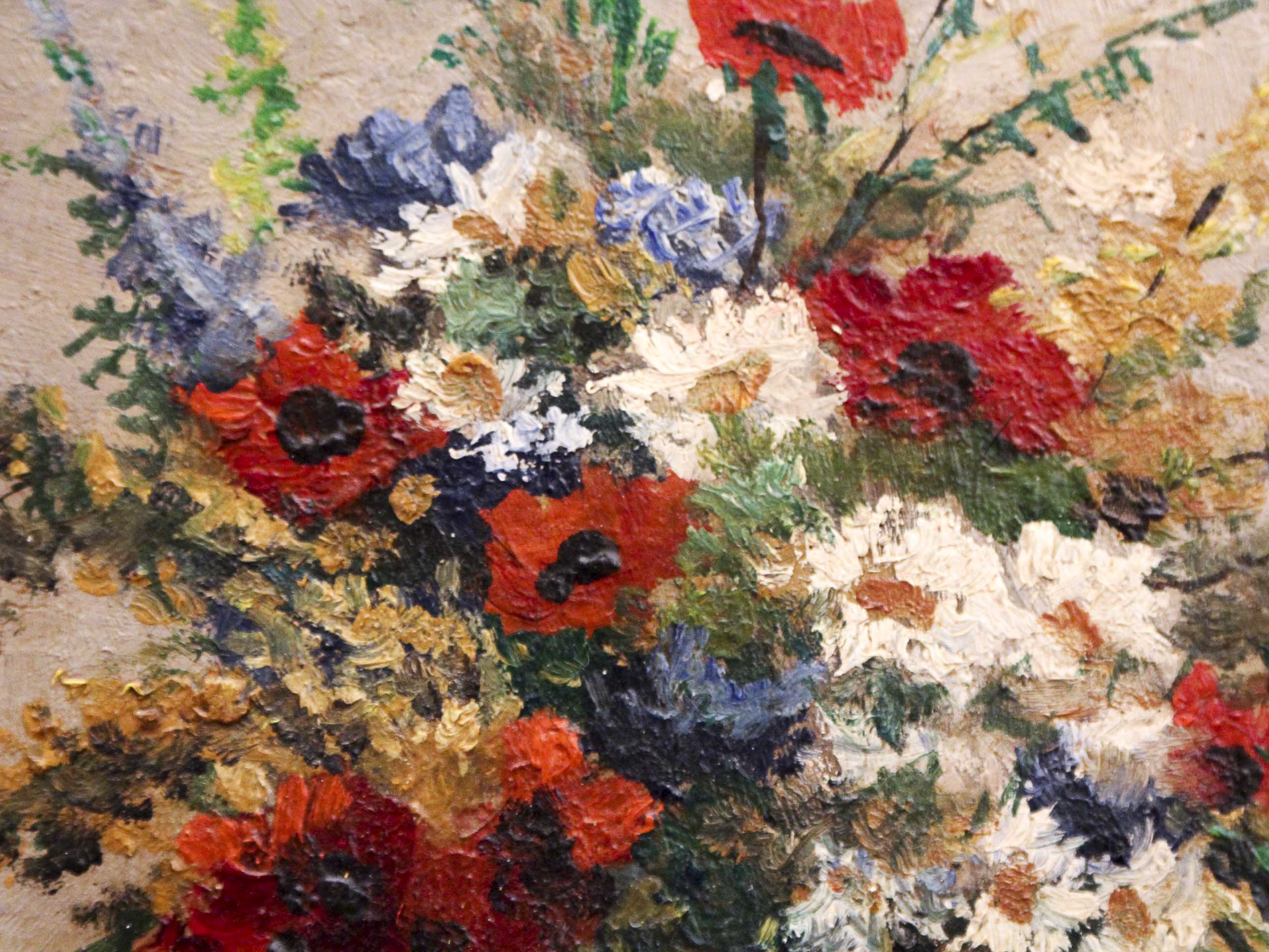 Pair of oils on panel Bouquets of flowers P. Lamy