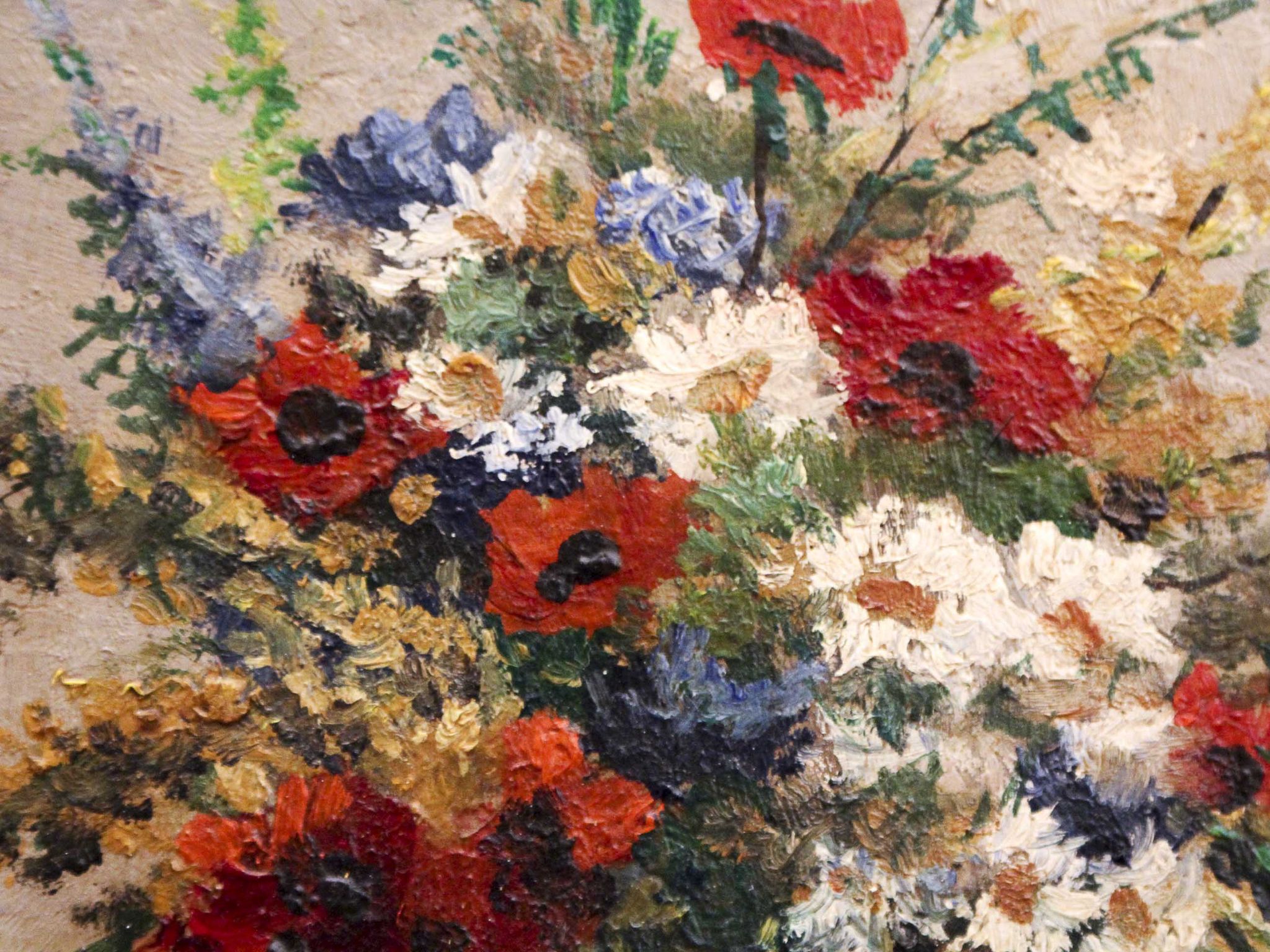 Paire d'huiles sur panneau Bouquets de fleurs P. Lamy