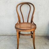 Bistro chair Thonet n°18 late XIX curved wood seated canned