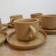 Service vintage 6 cups with saucers, sandstone Rhodaceram