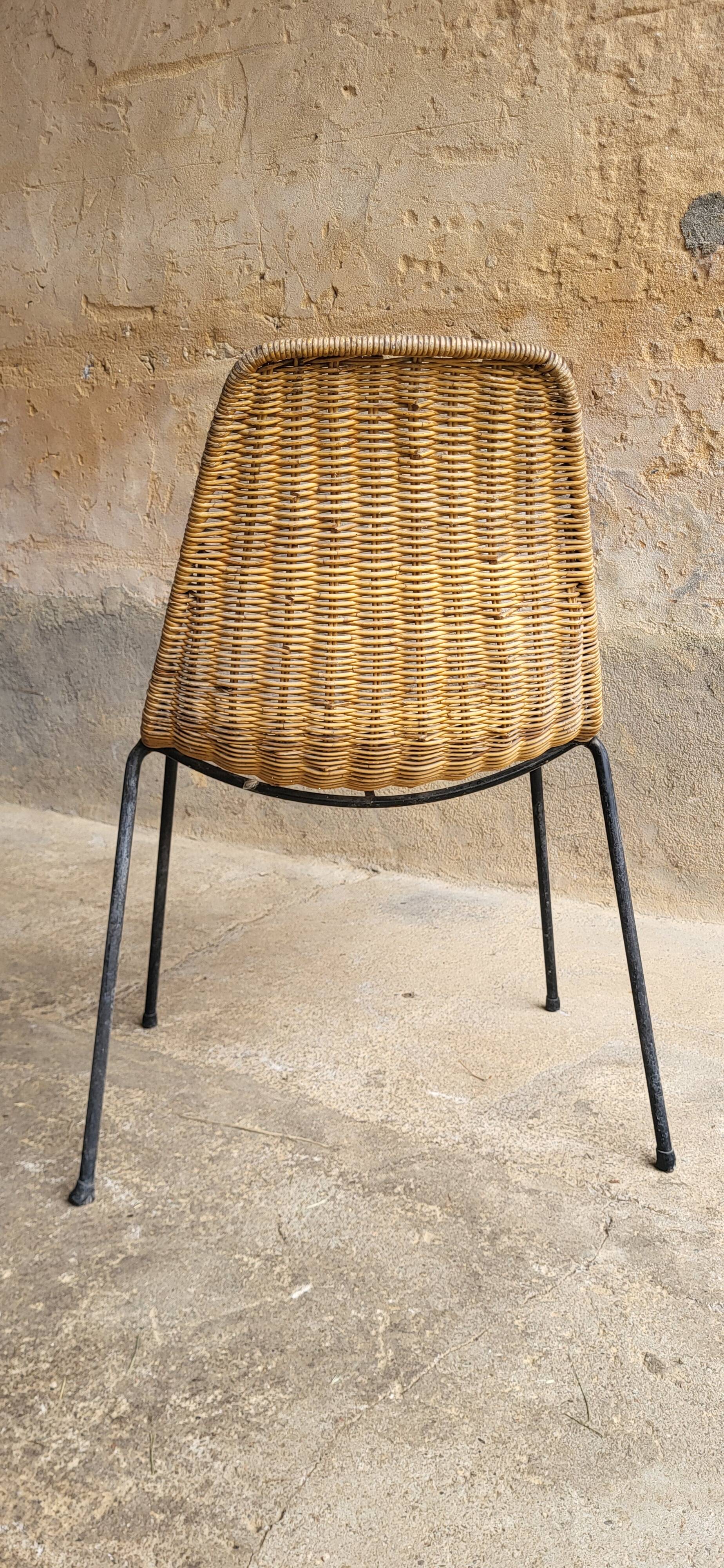 Chaises Basket en Osier par Gian Franco Legler, 1950s