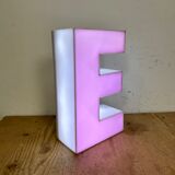 Vintage pink illuminated letter e , 1970s