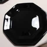 6 black Arcoroc "Octime" dinner plates (set 1)