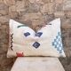 Handmade Moroccan Cushion Cover (60x40 cm) White, Kilim Rug Cushion Cover.