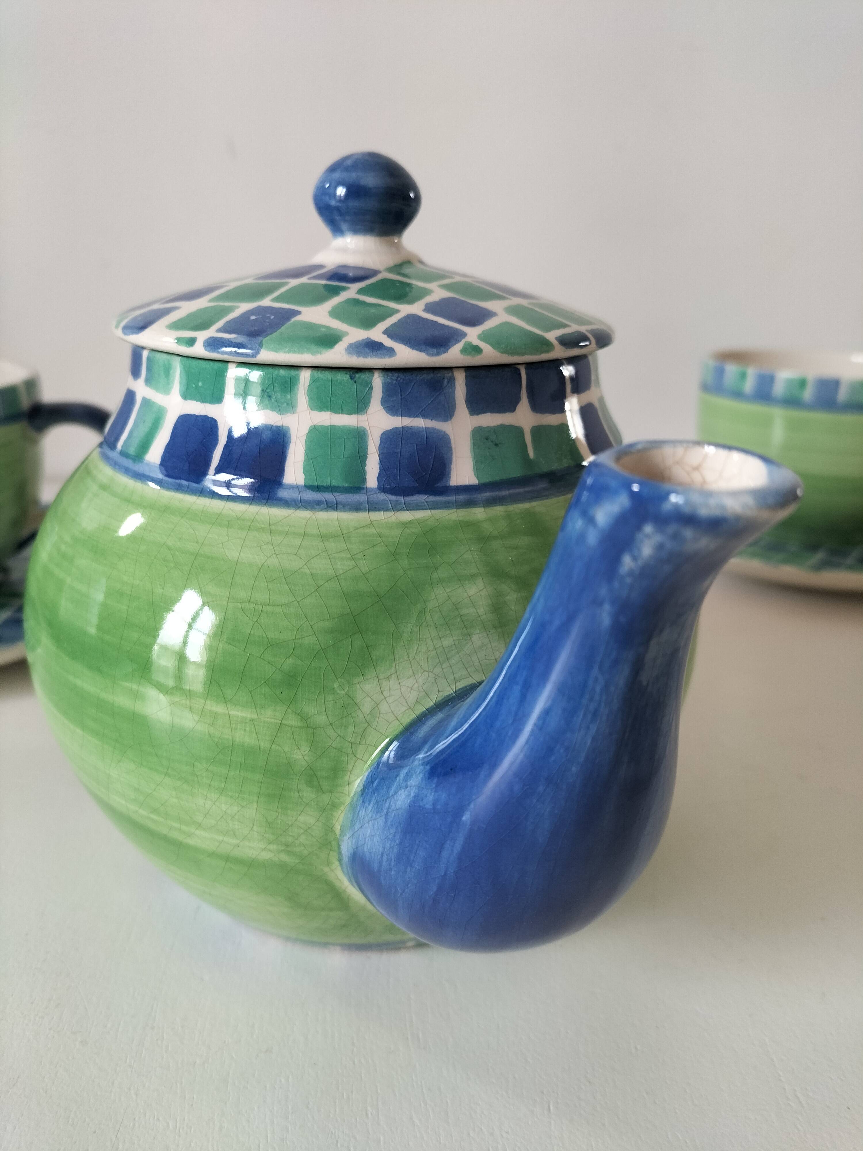 Portuguese tea service hand-painted ceramic