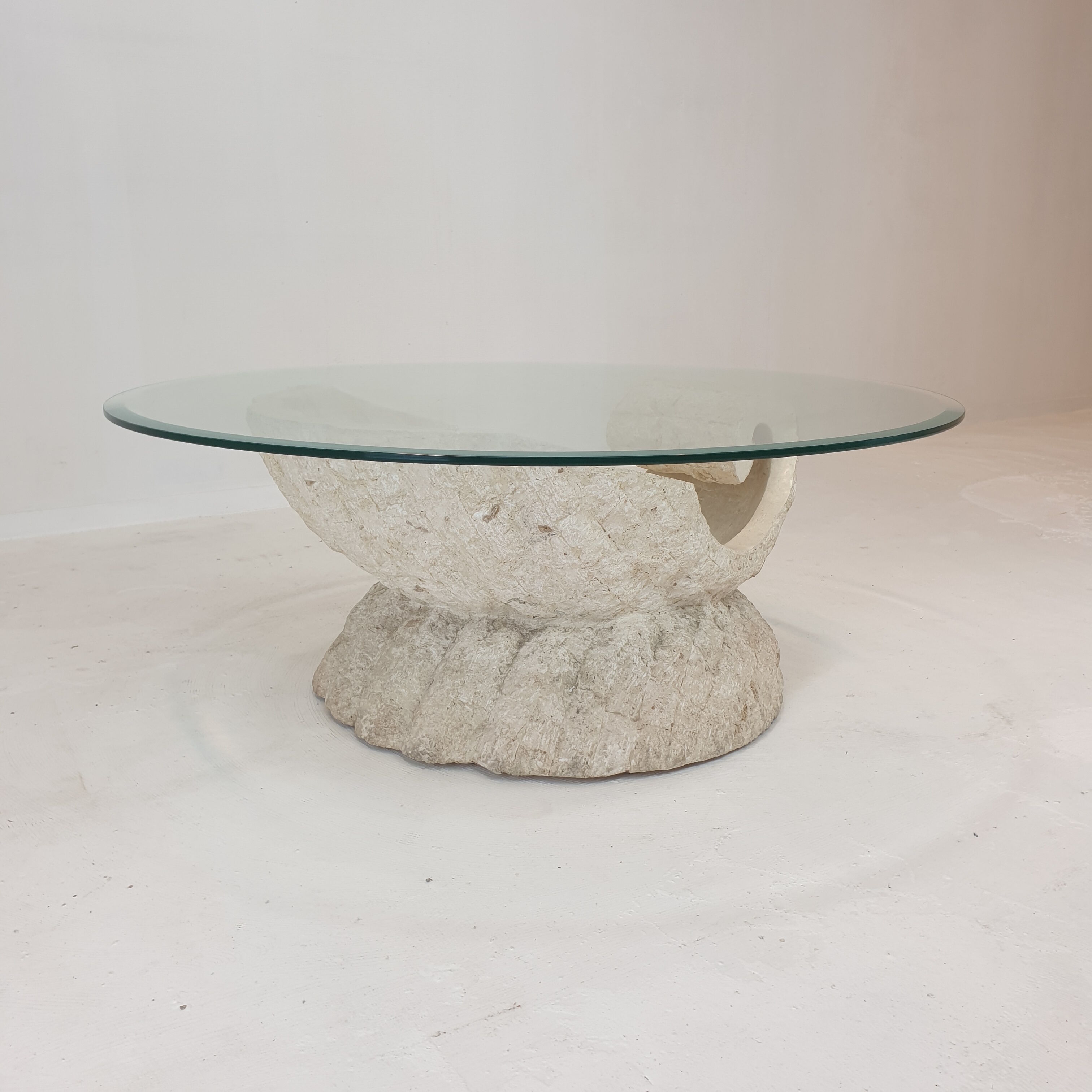 Magnussen ponte mactan stone shell coffee table, 1980s