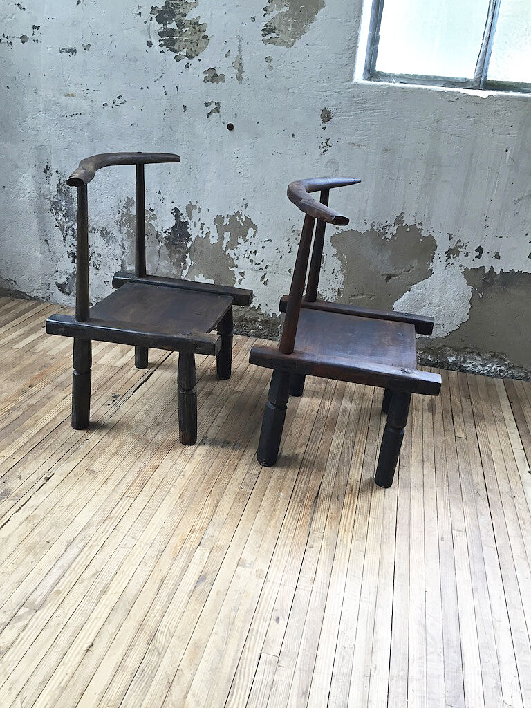 Pair of Ivory Coast chairs 50s