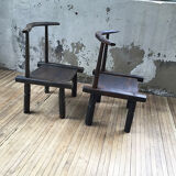 Pair of Ivory Coast chairs 50s