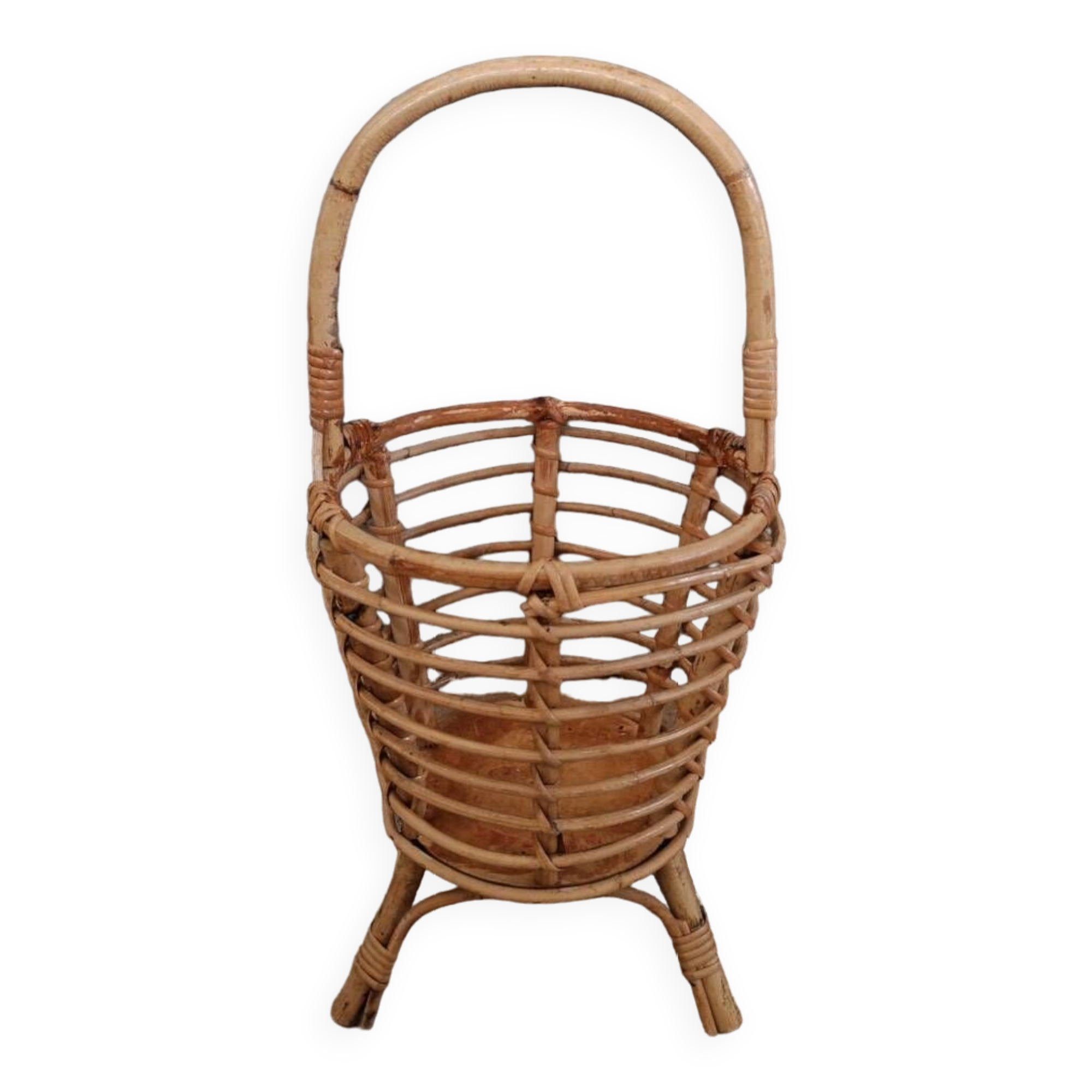 Vintage rattan wicker basket