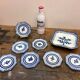 Glass underside and ceramic ramekin Gien France 60s