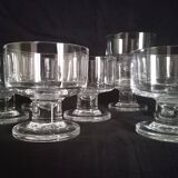 Set of 10 Art Deco crystal footed cups