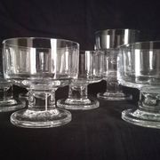 Set of 10 Art Deco crystal footed bowls.