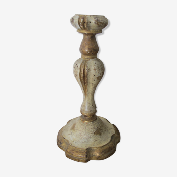 Painted wooden candlestick
