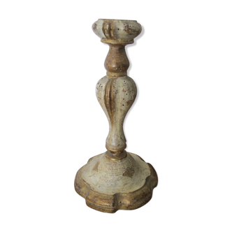 Painted wooden candlestick