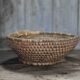 Old wicker basket, straw and bramble, woven basket, countryside.