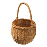 Panier rond en osier tressé vintage