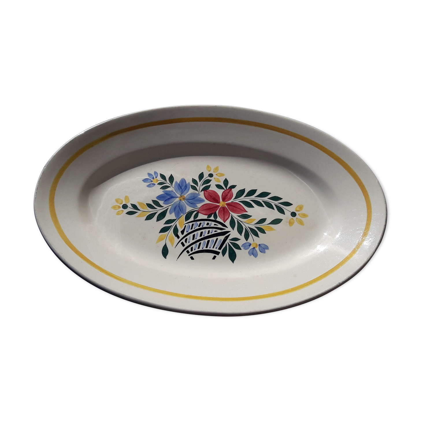 Plat ovale en faïence  modèle Versailles pour les galeries Lafayette L  34,5 cm