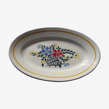 Plat ovale en faïence  modèle Versailles pour les galeries Lafayette L  34,5 cm