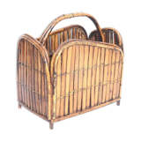 Rattan and bamboo magazine holder