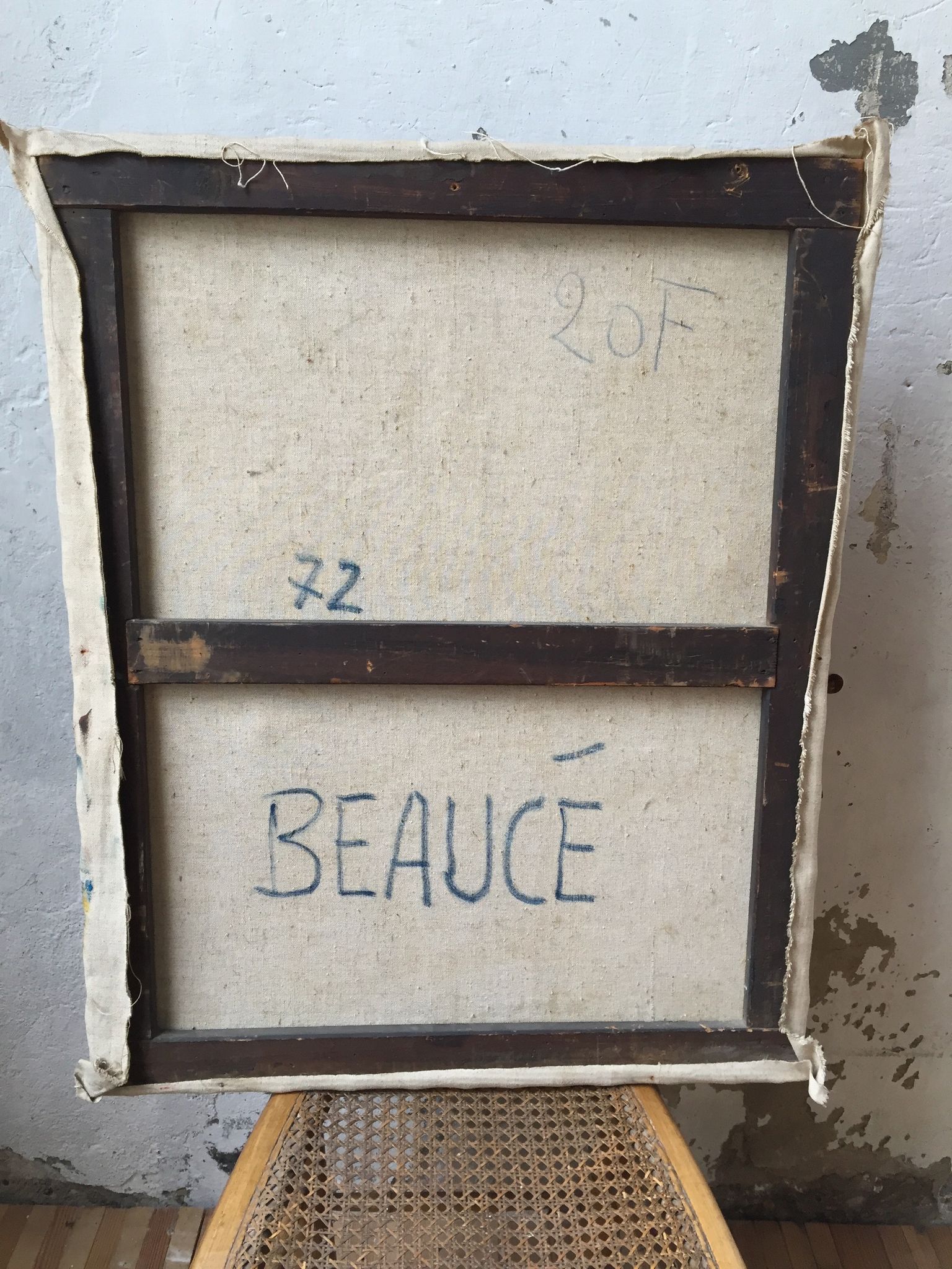 Peinture à l’huile nature morte signée « Beaucé » 57 x 52 cm