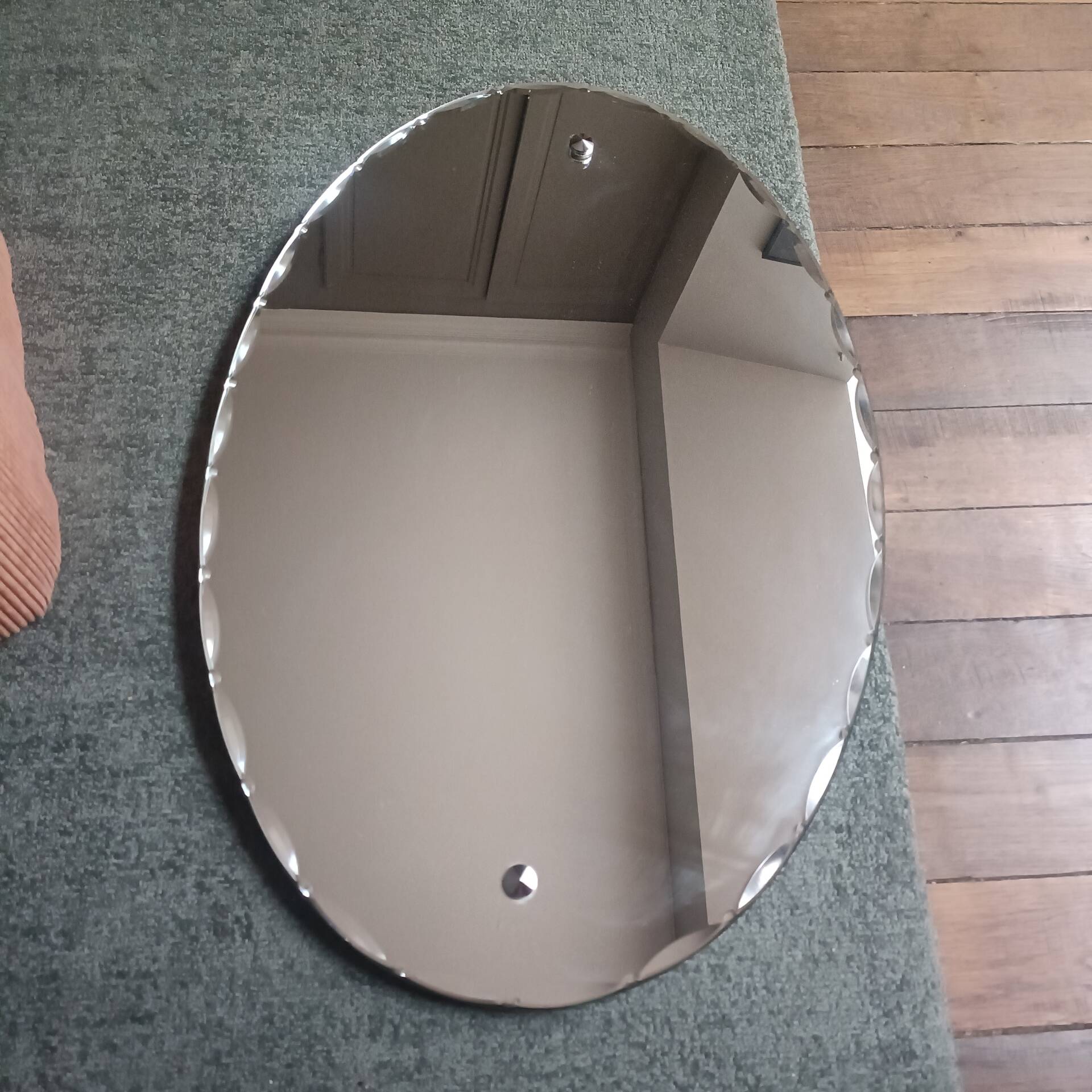 Miroir ovale biseauté Art Déco