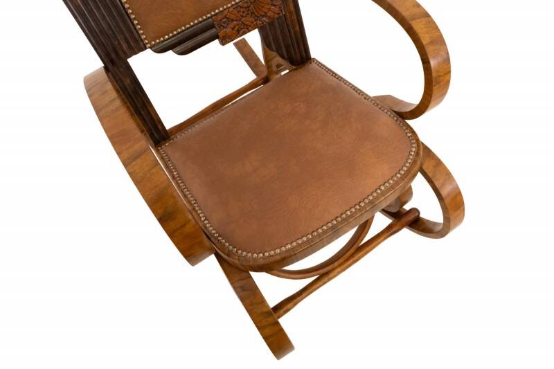 A pair of unique Art Deco rocking chairs, Poland, circa 1930.