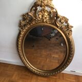 Oval mirror with pediment, 100x70 cm