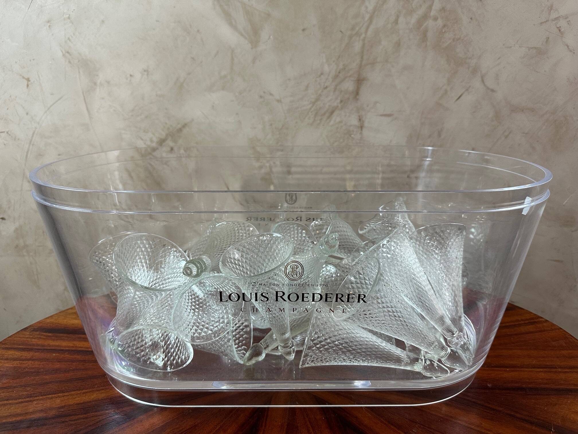 6 stemless champagne flutes