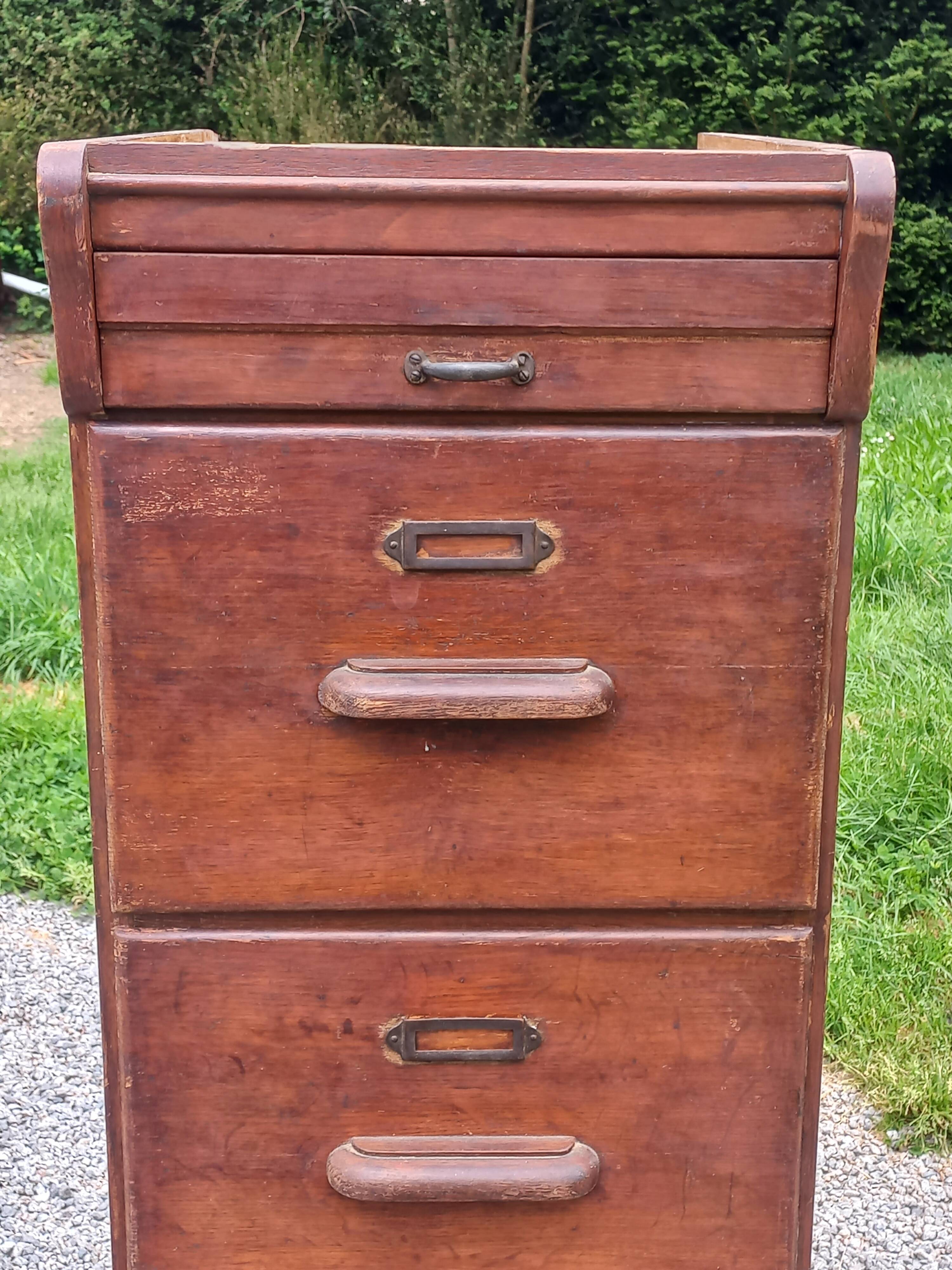 Oak craft cabinet with 5 drawers from the 1930s/1950s