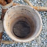 Rattan and bamboo plant holder from the 50s