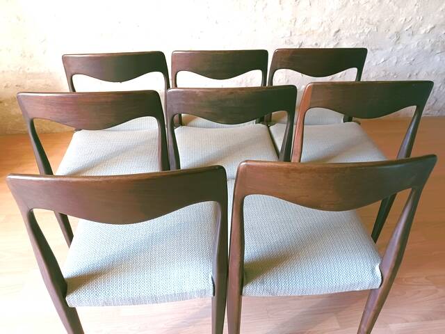 8 Scandinavian teak chairs, 1960s